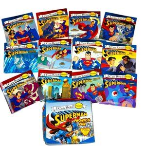 Superman Phonics Short Long Vowels 12 Mini Books Learn To Read Set With Box